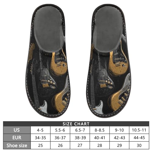 Slippers for Women Guitar Pattern Print Artwork Design Soft Fuzzy Women's Slippers Indoor and Outdoor Shoes3