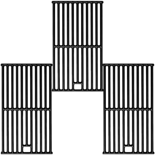 Image of Grill Grates for Monument 24367 35633 17842, Cast Iron Grates Replacement Parts for Dyna Glo 5-Burner DGE530SSP DGE530SSP-D BGE530PSP DGF530SRP DGE530SSP-1, Cooking Grids 3 Pack