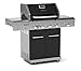 Nexgrill Deluxe Gasgrill 4 Brenner Gas Grill mit Edelstahl-Seitenkocher & Keramik Heckbrenner I Grillwagen mit Pro Touch Gusseisen-Grillrost I Gas Griller 4+2