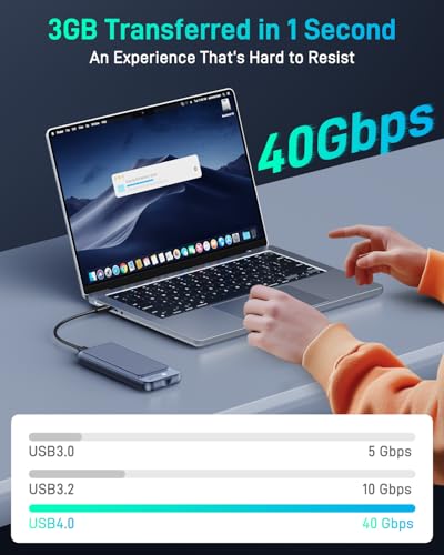 Enhanced USB4 M.2 NVMe PCIe SSD Enclosure - 40Gbps Ultra-Fast Transfer, Tool-Free Setup, Dual-Sided Cooling, Thunderbolt 4/3 & USB4/3.2 Compatible, Fits M1/M2 M3/M4, Supports 2230/2242/2260/2280 SSD - Image 2