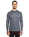 UltraClub Mens Cool & Dry Sport Long-Sleeve Perf Interlock Tee 8422 Charcoal 2XL