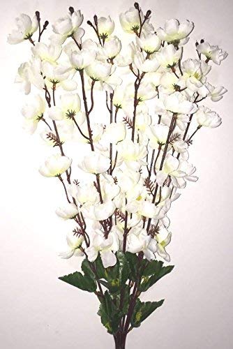 Image of Coolkart White Orchid Fake Flowers Sticks Bunch | Decorative Items for Home Decor, For Vase, Valentine's Day Decoration, Vase Not Included