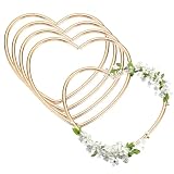 QUARKZMAN 5 Pcs Anillos Atrapasueños, Aro De Macramé De Diadema De Corazón De 2 Pulgadas Anillo Atrapasueños Aros Florales De Metal para Manualidades DIY Suministros para Hacer Coronas