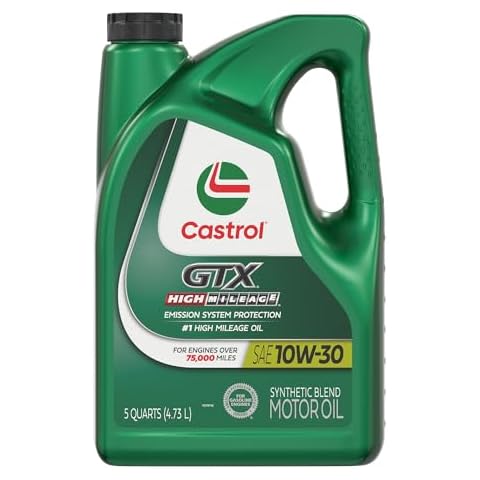 Castrol GTX High Mileage 10W-30 Synthetic Blend Motor Oil, 5 Quarts Cover
