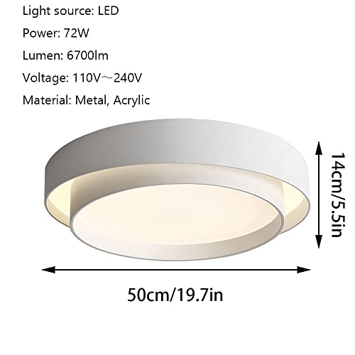 Plafonnier LED moderne encastré métal double couche variable chambre - 7