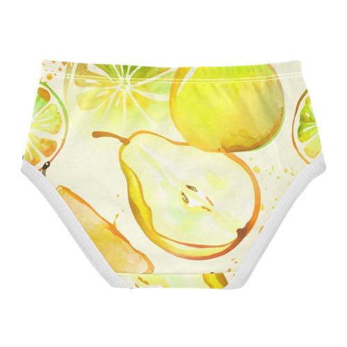 Cotton Toddler Underwear Floral Watercolor Yellow Green Pears Cute Panties Girl Artistic Kids Undies Briefs 2t2