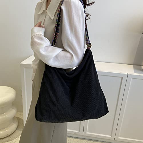 Image of JARKJARD Women Corduroy Tote Bag Large Shoulder Hobo Bag for Women Boho Casual Handbag Purse