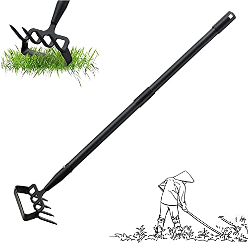 NYCDA 2 in 1 Hoe Garden Tools, Adjustable Handle Gardening Tools for Weeding, Stirrup Hoe Cultivator, Weeding Loop Hoe for Lawn, Vegetable, Soil, Planting 1.6m/63inch