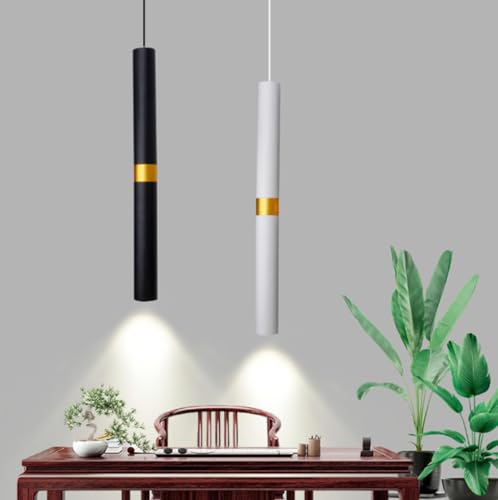 Lámpara colgante LED cilíndrica de 5W y luz neutra 4500K en color negro 2