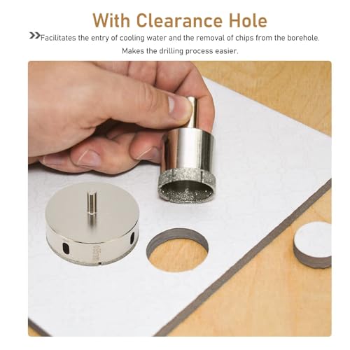 Broca diamantada para perforar cerámica, porcelana, vidrio y mármol, diámetro 95 mm, marca Mavaol miniatura 6