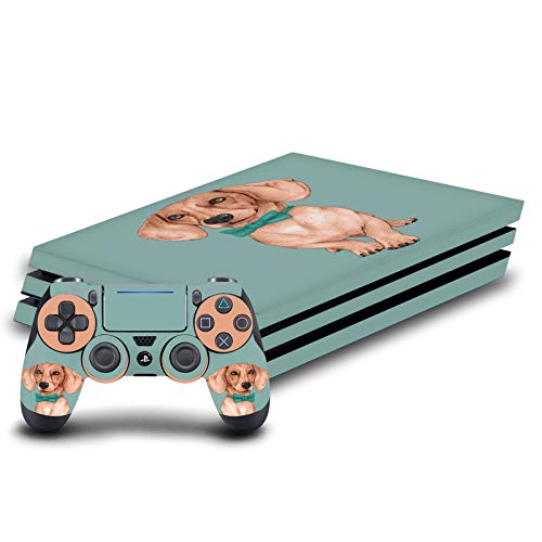 Skin vinyle PS4 Pro motif chien - Décorez votre salon avec cet autocollant console et manette
