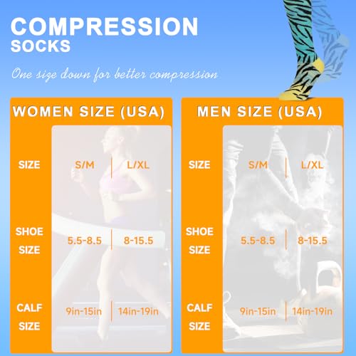 Image of bropite Compression Socks 20-30 mmHg, 6 Pairs Knee-High for Running, Nurse&Travel