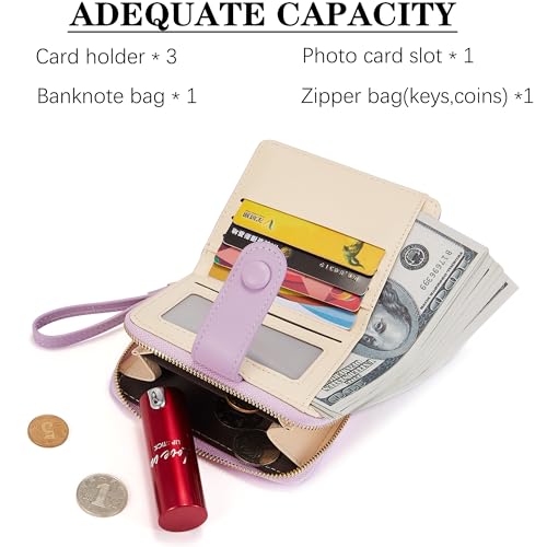 LZSXDWXY Women's Wallet, Fashion Cute Daisy Flowers Print Wallets with Exterior Zipper Around Coin Purse Bifold Bill Wallet with Credit Card Holder Id Window - Image 3