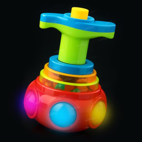 Image of Zest 4 Toyz Spinning Top for Kids Light Toy with Flashing LED Light and Dynamic Music Non-Toxic Toys for Boys & Girls (Pack of 1) - Assorted