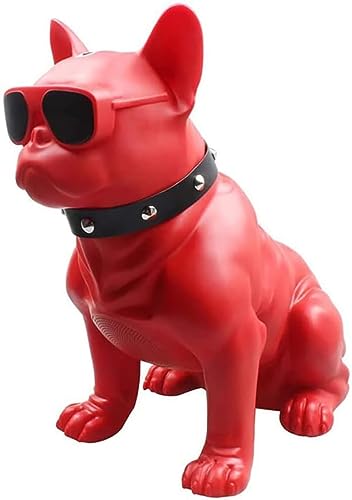 Hfnnhl Altoparlante Bluetooth con bulldog francese, portatile, wireless, multifunzione, rosso