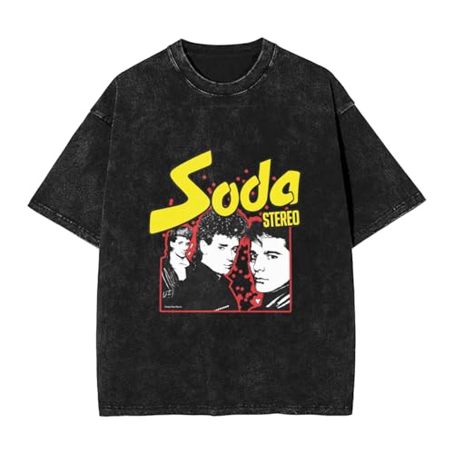 Men's Washed Print Cotton T-Shirts Fashionable Casual Breathable Round Neck Tops2