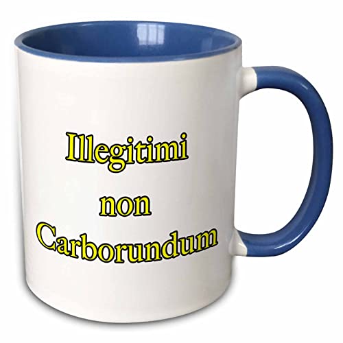 3dRose Illegitimi Non Carborundum Yellow 15oz Two-Tone Blue Mug