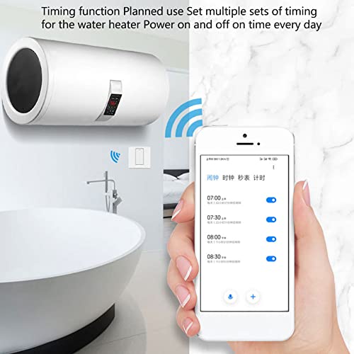 Focket Intelligenter WiFi-Warmwasser Schalter, Sprach Steuerung Smart-Kessel-Wand Schalter mit Timer, Fernbedienung-Schalter, kompatibel für Assistant und für Smart Life App