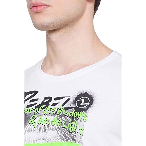 Image of Spykar Printed Blended Slim Fit Mens T-Shirt (A21MKT02BA033WH-P)
