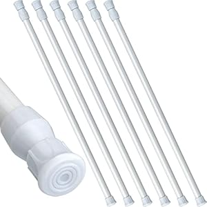 YUENX 6 Pezzi Bastone per Tenda Regolabile 40-70cm Asta per Tenda con Molla a Tensione Regolabile Asta Tenda Doccia per Bagno, Armadio, Guardaroba, Librerie