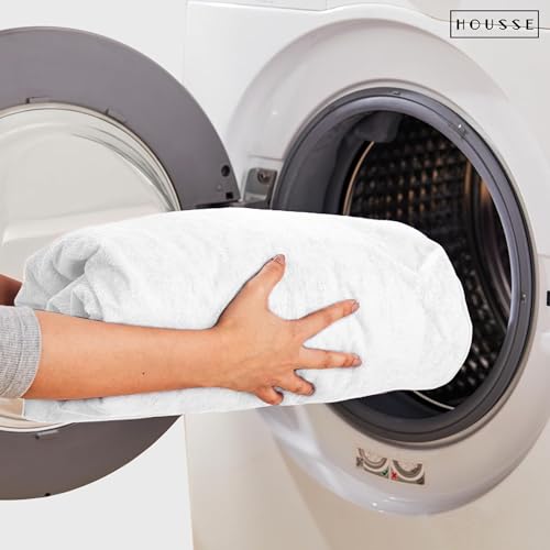 Image of HOUSSE King Size Waterproof Mattress Protector 72 * 70 inch Inches | Premium Bed Mattress Protector Cover | 100% Waterproof | Soft Breathable Fabric | Stretchable Fitted Style | Fits Up to 8 Inch | White