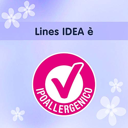 Lines Idea Sottile Notte Anatomico Disteso, 14 assorbenti. Ideale per tutti i tipi di perdite, Assorbenti lunghi per la notte con cuore Lines assorbente, Neutralizza Odori, Ipoallergenico. - Immagine 2
