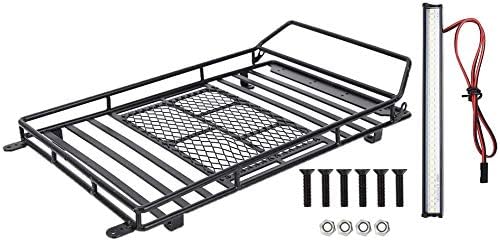 Miniatura 2 de DKKY Portaequipajes portaequipajes con barra de luz LED para 110 RC Crawler Car Axial SCX10 90046 TRX4 (245 X 5.906 in)