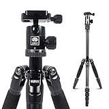 Sirui Compact Traveler 5C Tripod 54.3 inches Lightweight Carbon Fiber Travel Tripod Portable Camera Tripod with 360° Panorama Ball Head and Arca Swiss Quick Release Plate Load Capacity Up to 8.8lbs