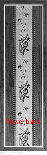 Manjunath Plywood Grey PVC Door 7ft with Black Flower Design - Pack of 02