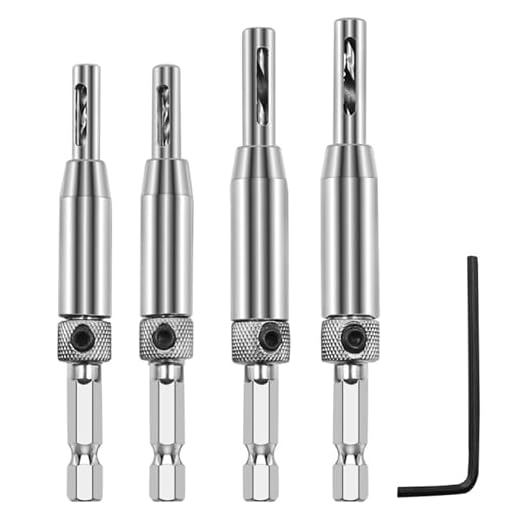 Self Centering Drill Bit Set for Hinges