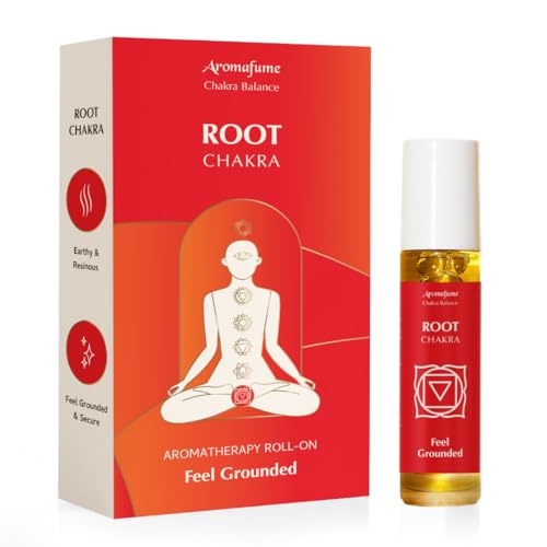 Root Chakra Essential Oil Roll-On Blend by Aromafume | 10ml/0.33 fl oz | Muladhara | Aromatherapy Oils for Chakra Balance | Patchouli Extracts | Chakra Incense for Meditation, Yoga, Reiki