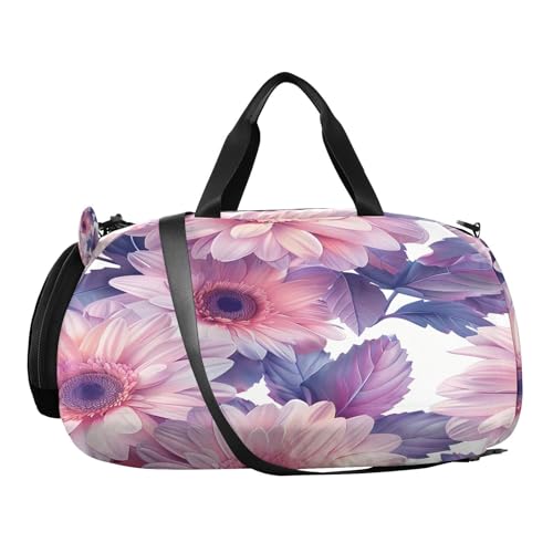 YETTASBIN Sport Travel Duffel Bag for Girls Boys, Sunflower Large Waterproof Weekender Overnight Bag, Detachable Shoulder Strap Gym Bag with Shoe Compartment & Wet Pocket2