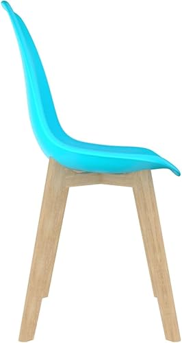 Miniatura 4 de Sillas de comedor, 6 piezas de plástico azul, sillas de respaldo, sillas de restaurante para comedor diario o eventos especiales como conferencias,