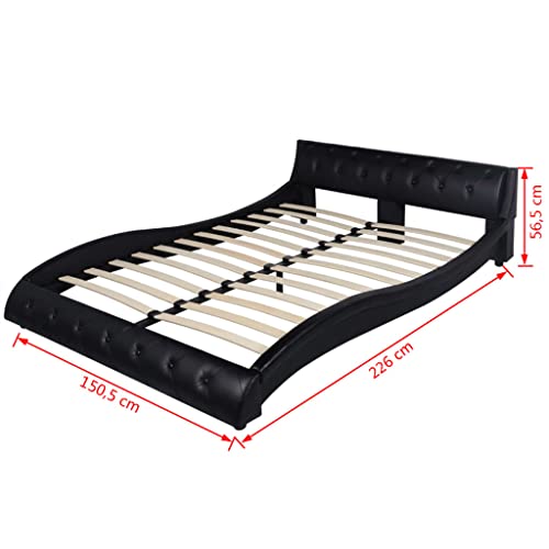 vidaXL Kunstlederbett Doppelbett Polsterbett Bettgestell Matratze 140x200cm Weiß