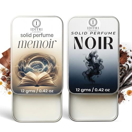 Image of Solid Perfume |Memoir&Noir Alcohol Free Wax Perfume Balm, Long Lasting | Pocket Tin 12g, Pack Of 2| Non Greasy Smooth Glide, Travel Friendly Men And Women