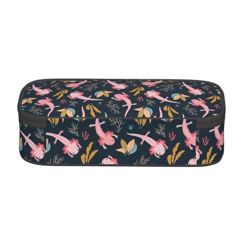Image of Axolotl Pencil Case Aesthetic Large Capacity Pen Pouch | Storage Bag with Compartments for Travel School Office Organizer