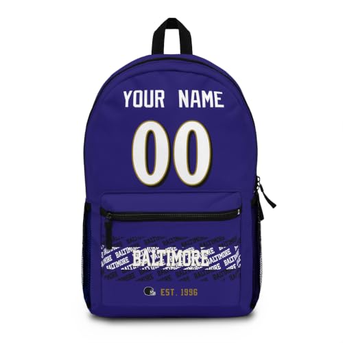 Image of Baltimore School Backpack Custom Gifts for Boys Girls Teens | Custom Name and Number Personalized Bookbag