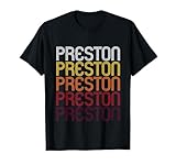 Preston Retro Wordmark Pattern - Vintage Style T-shirt T-Shirt
