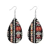 arete de madera de San Patricio para el día de San Patricio, estilo étnico, arete colgantes para San Valentín, joyería de moda, suministros de regalo, estilo tribal, retro, rayas negras, aretes de