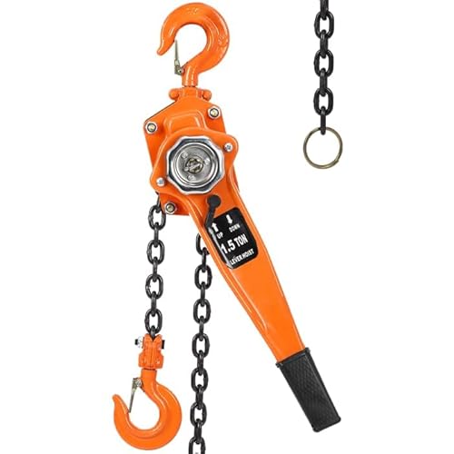 Manual Lever Chain Hoist - 0.75 T 18 ft Lift, Mechanical Efficiency, Efficient Ratchet Mechanism, High-Quality G80 Lifting Chain, Heavy Duty, 360° Ro