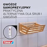Regulowane gwoździe samoprzylepne tesa do płytek i metalu 3 kg - łatwy montaż, do wieszania elementów dekoracyjnych oraz przyborów kuchennych, usuwalne, z możliwością ponownego użycia z nowym plastrem