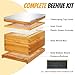 Honey Lake 10 Frame Beehive Starter Kit and Beekeeping Supplies Tool Kit, Beeswax Coated Assembled Deep Bee Box, Bee Hive Starter Kit with Beehive Frames & Bee Smoker and Beekeeping Hat with Veil
