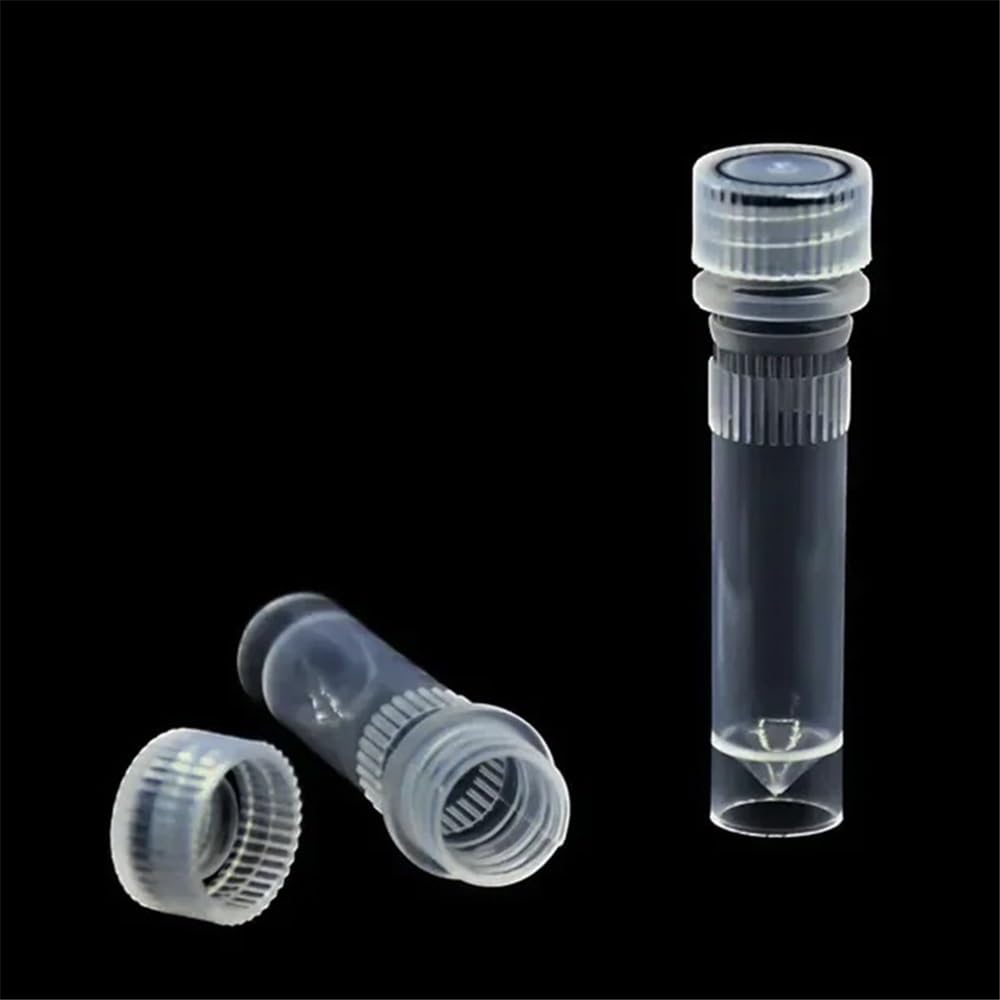 500 pezzi Cryo Tube 1,5 ml Sottotubo con scala e rondelle in silicone Altezza 47,5 mm
