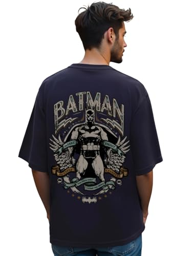 Image of Bewakoof Official DC Merchandise Men's 100% Cotton 220 GSM Graphic Print Oversized Fit Round Neck T-Shirt