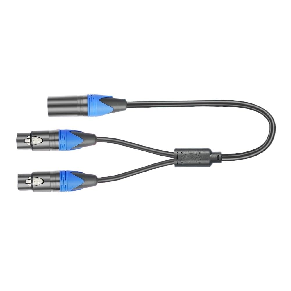 Cavo sdoppiatore a Y femmina a 2 maschio XLR a Y, cavo splitter per microfono (FMM)