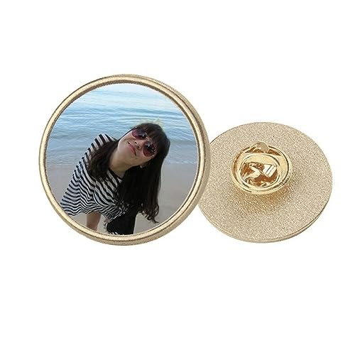 Broche ronde en métal doré Ellie Yao vague de plage taille M accessoire élégant