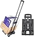 ZHJINGYU 70lbs Folding Hand Truck | Sack Barrow | Steel Foldable Trolley | Adjustable Baseplate & Bungee Cords | 2 Wheel | Folds into Backpack for Lifting Luggage Travel Auto