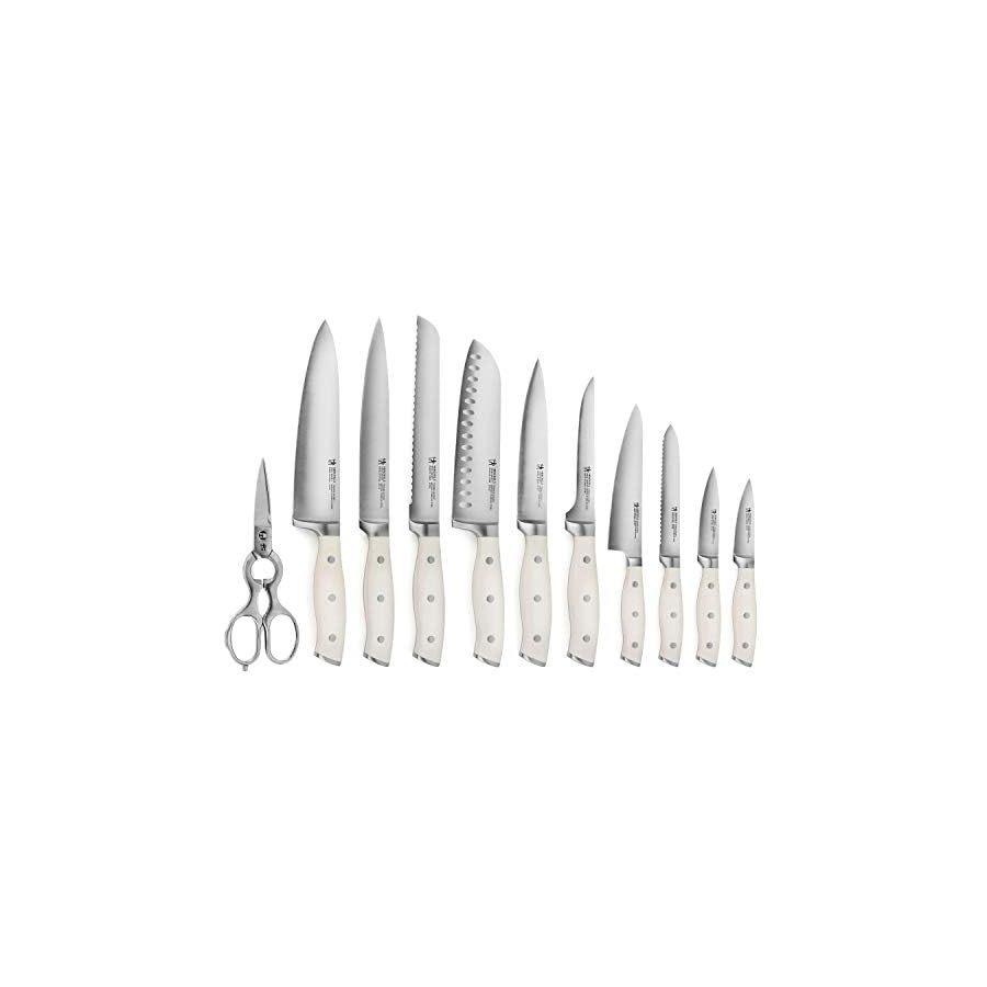 Henckels Forged Accent 20 Piece Self Sharpening Knife Block Set with Off-White Handles