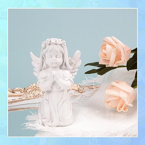Estatua de ángel de resina blanca 4.3 pulgadas miniatura 4