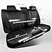 CAR PASS Waterproof Leather Back Seat Covers, Nappa PU Leather Rear Seat Bench Cushioned Breathable Back Row Protector Universal Fit for Car Sedan SUV Pickup Truck, Backseat Rear (Black)